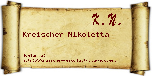 Kreischer Nikoletta névjegykártya