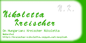 nikoletta kreischer business card
